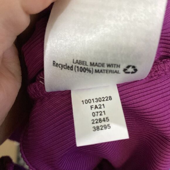 Bar III Pink Purple Long Sleeve Ribbed Crop Top Open Back - Picture 10 of 10